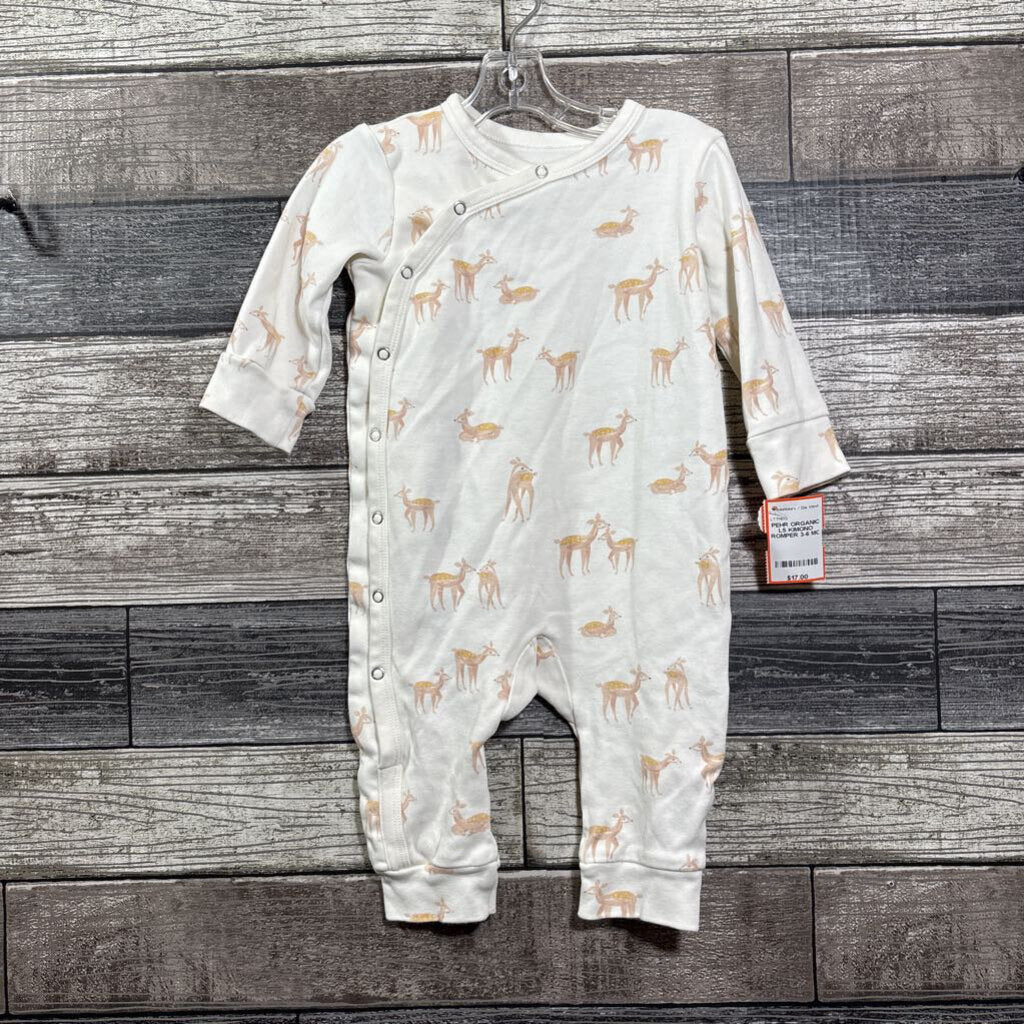 PEHR ORGANIC LS KIMONO ROMPER 3-6 MO