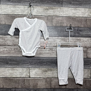 MORI 2PC ORGANIC KIMONO BODYSUIT + LEGGING 0-3 MO