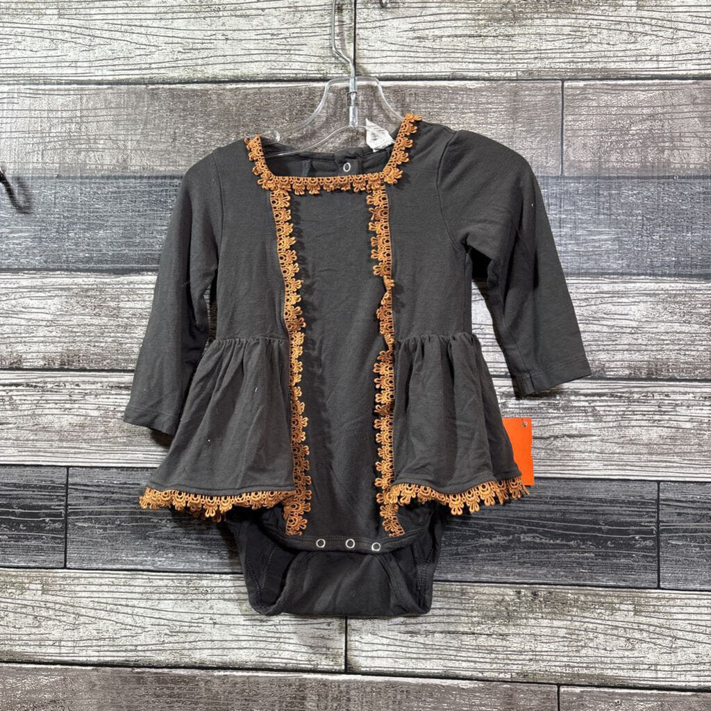 KATE QUINN TRIMMED LS BAMBOO BODYSUIT 12-18 MO