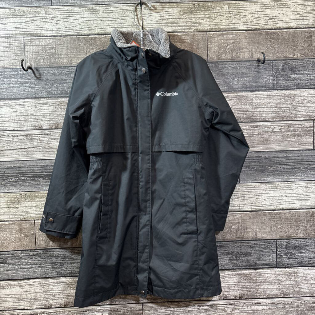 COLUMBIA OMNI TECH WATERPROOF FLEECE LINED MID LENGTH JACKET 7/8