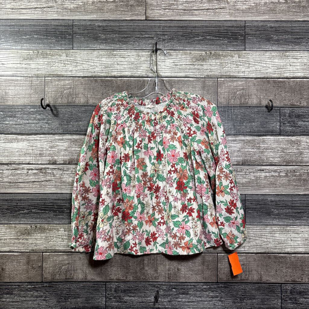 CREWCUTS SMOCKED COTTON LINED FLORAL SHIRT 8