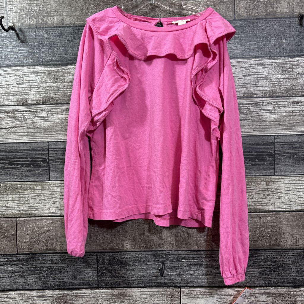 CREWCUTS LS RUFFLE NECK COTTON SHIRT 10