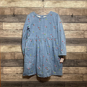 HANNA EMBROIDERED LS LINED DENIM DRESS 140 / 10
