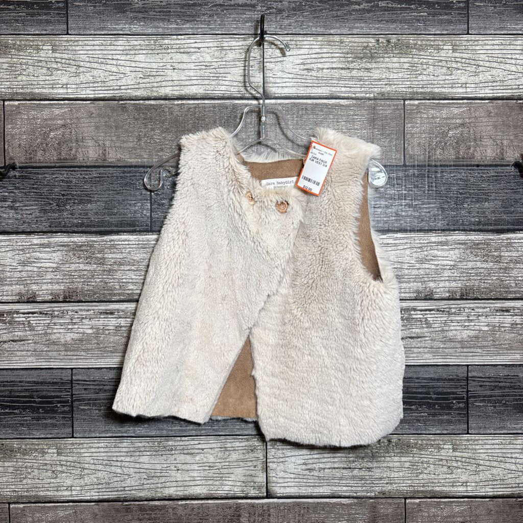 ZARA FAUX FUR VEST 3/4