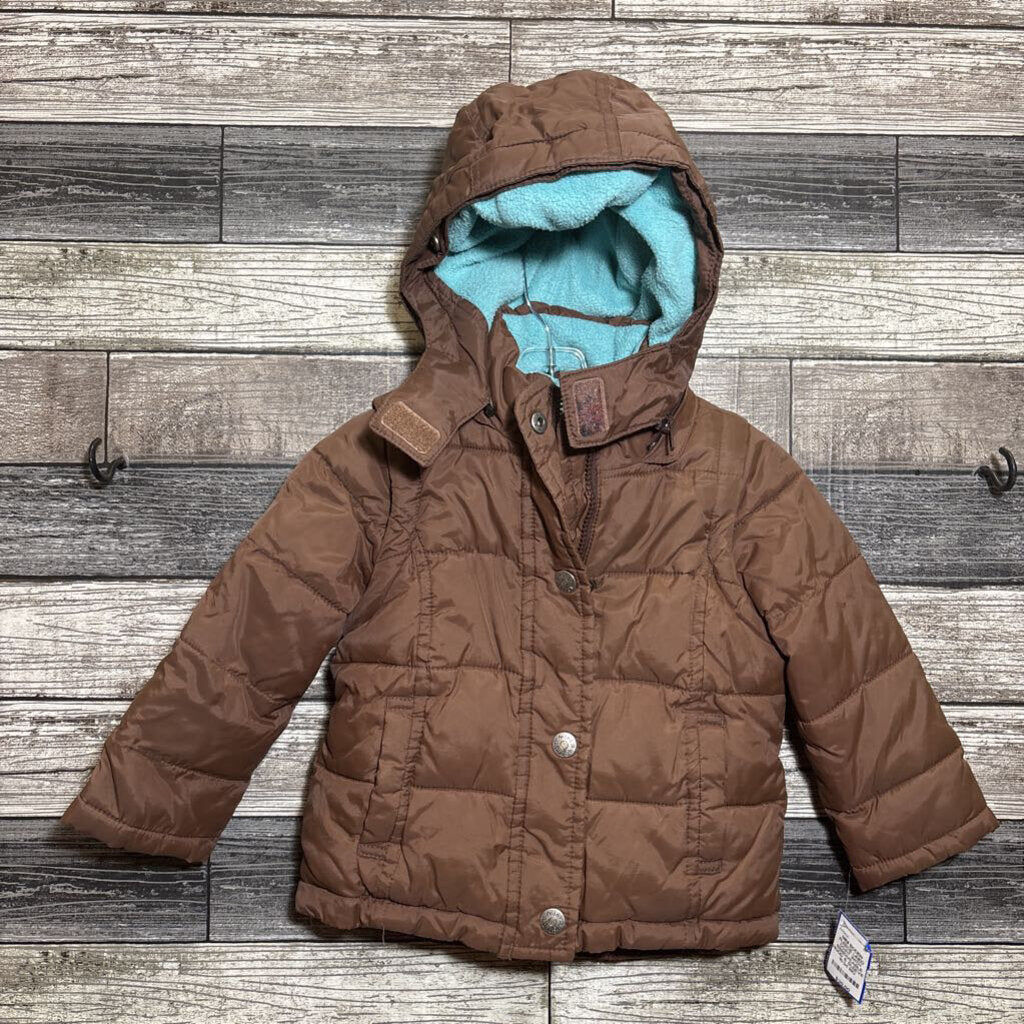MINI BODEN FLEECE LINED COAT WITH REMOVEABLE HOOD & SLEEVES 18-24 MO