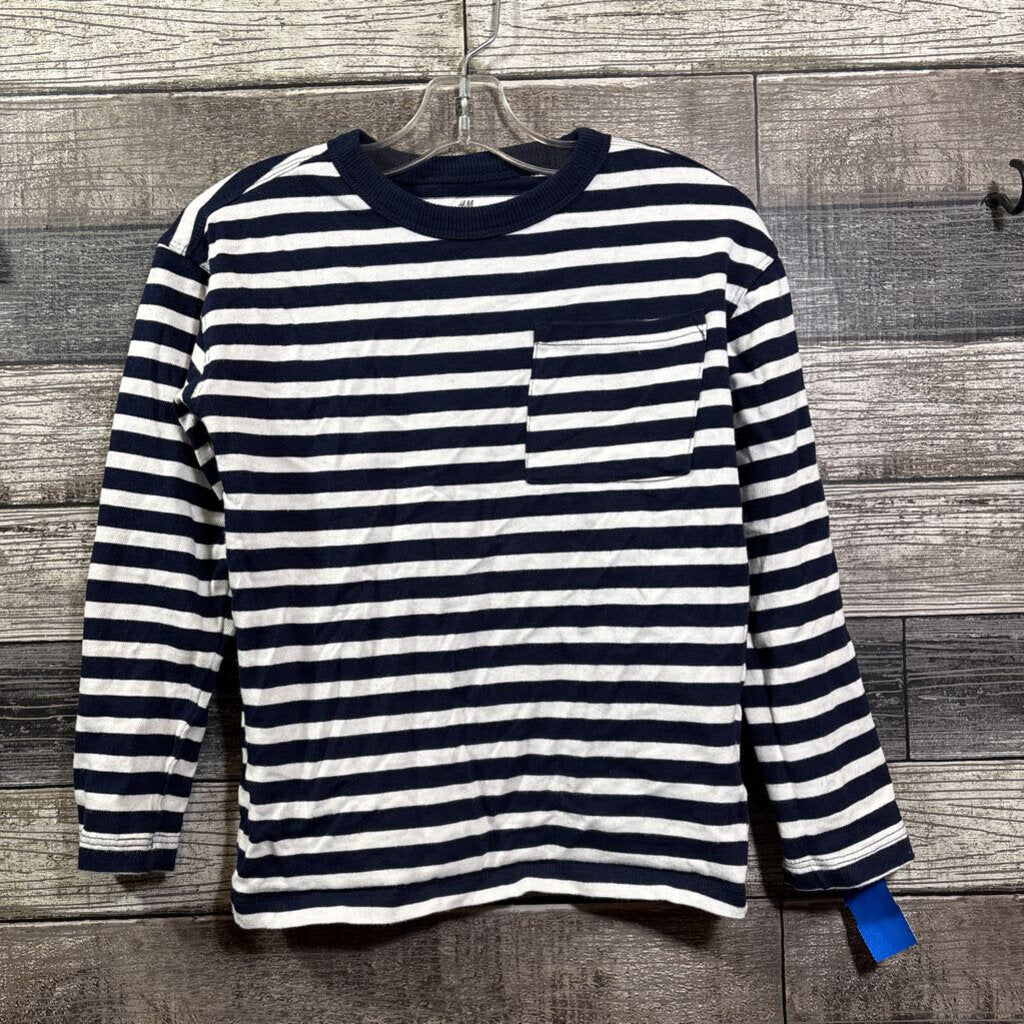 H&M LS STRIPED THICK POCKET T-SHIRT 6/7