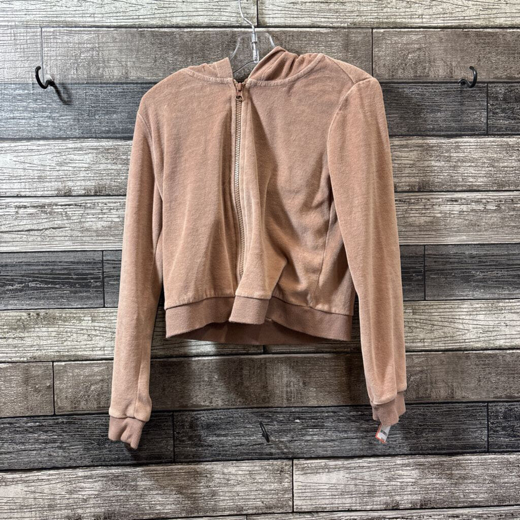 RSQ VELOUR CROPPED FULL ZIP HOODIE 10/12