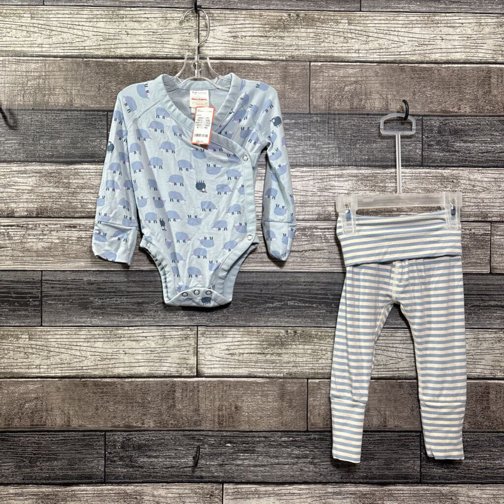 HANNA 2PC TENCELL SIDE SNAP BODYSUIT + WIGGLE PANTS 60 / 3-6 MO
