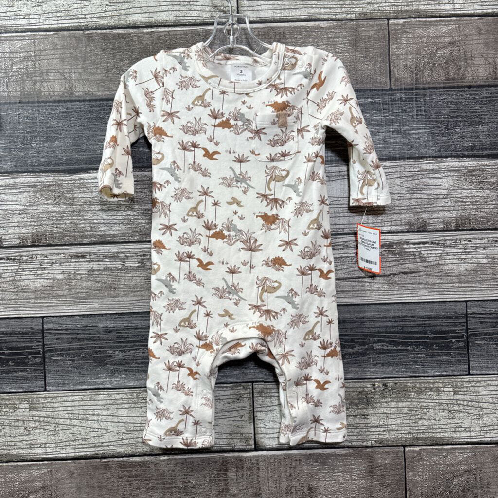 NORDSTROM DINOSAUR COTTON ROMPER 3 MO