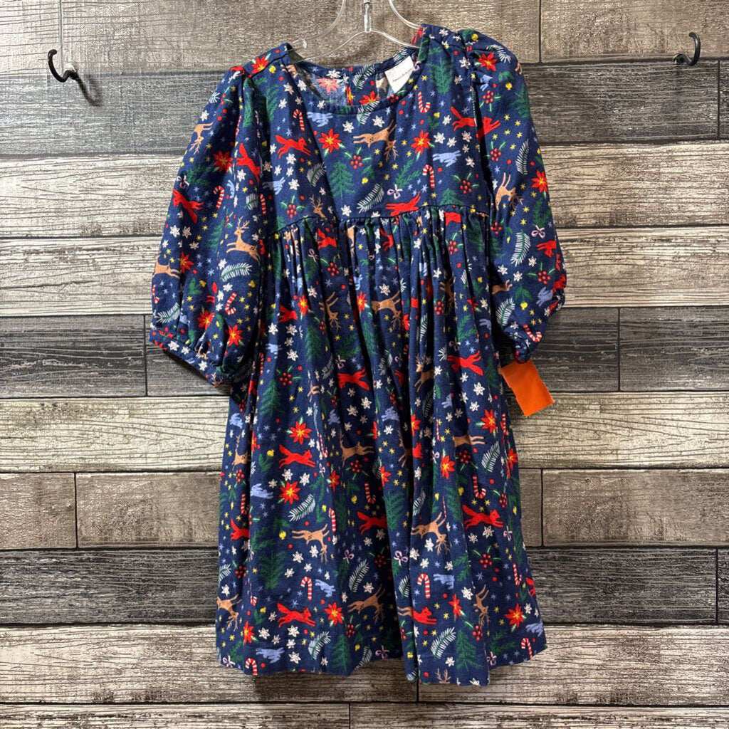 HANNA COTTON HOLIDAY 3/4 SLEEVE POCKET DRESS 120 / 6-7