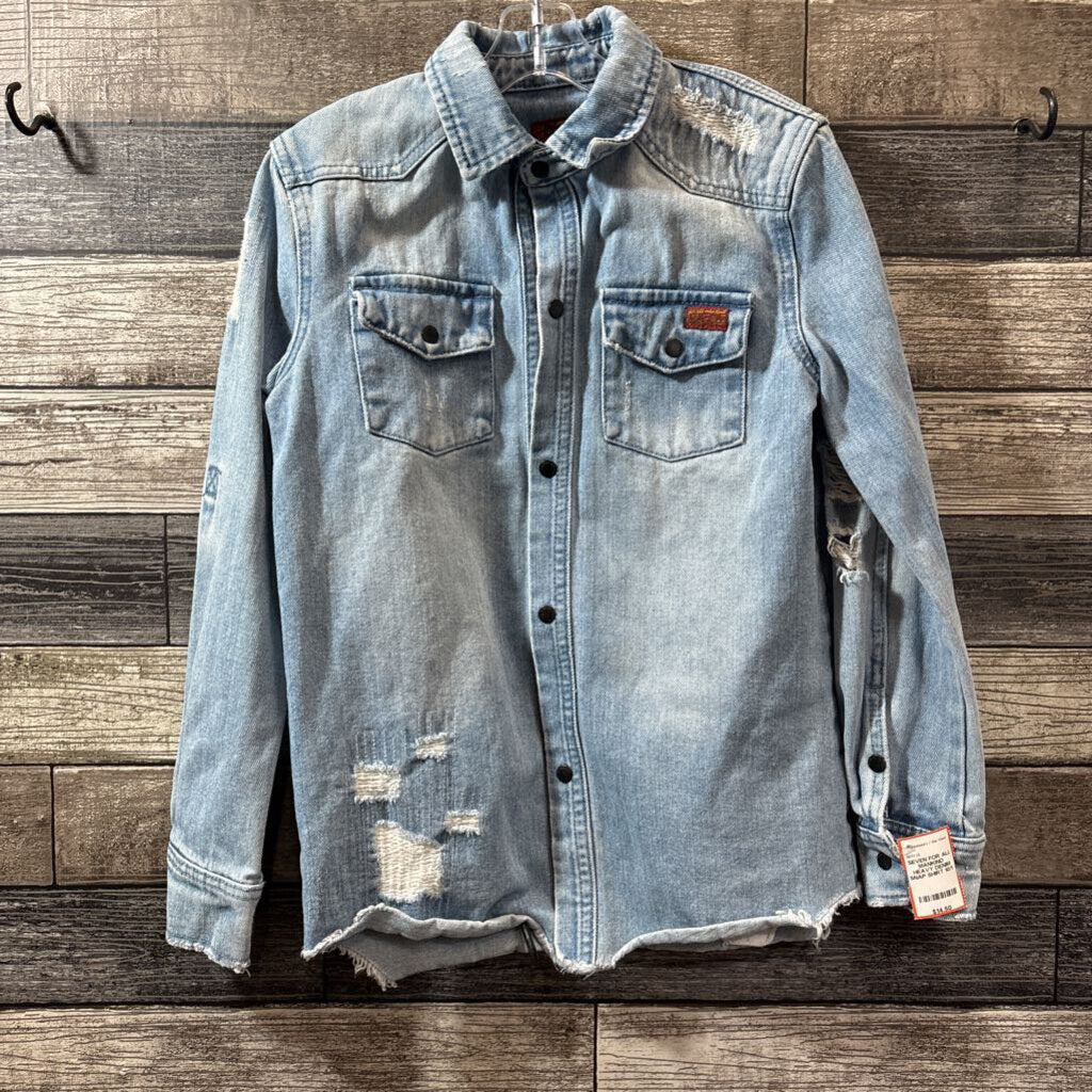 SEVEN FOR ALL MANKIND HEAVY DENIM SNAP SHIRT 10/12