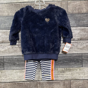 JUICY COUTURE 2PC FLUFFY SWEATSHIRT + LEGGING 12 MO