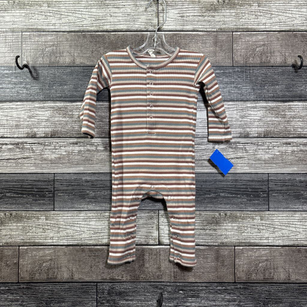 QUINCY MAE ORGANIC COTTON LS ROMPER 3-6 MO
