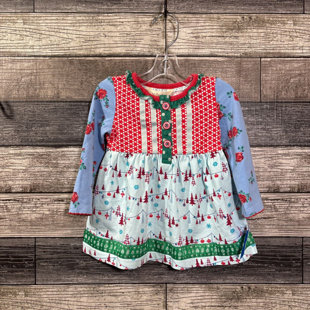 MATILDA JANE LS COTTON FLORAL DRESS 6-12 MO