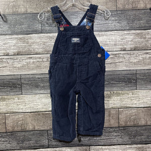 OSHKOSH FLANNEL LINED CORDUROY OVERALLS 9 MO