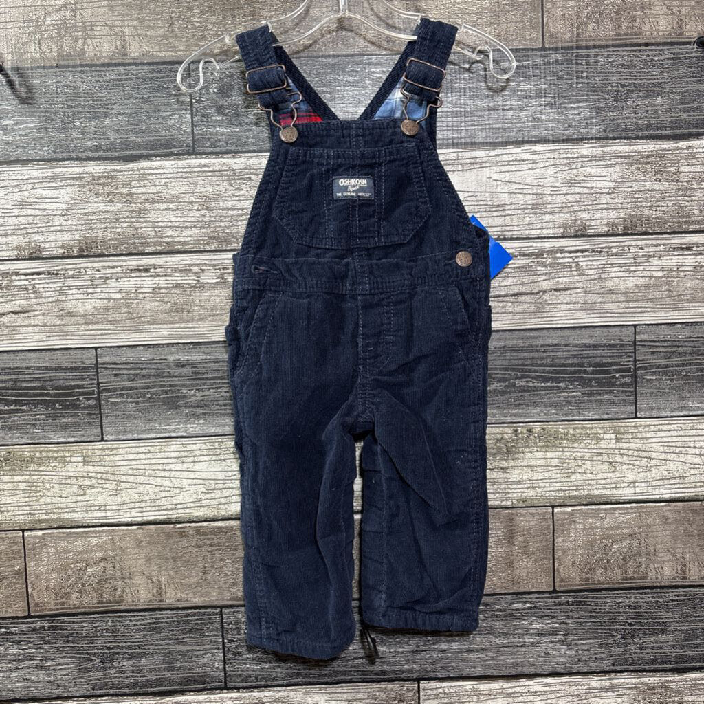 OSHKOSH FLANNEL LINED CORDUROY OVERALLS 9 MO