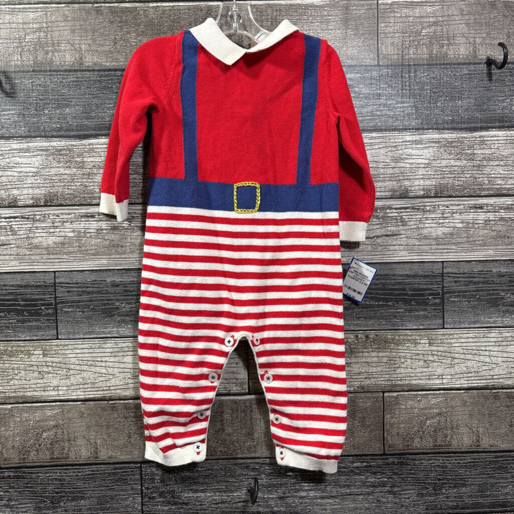 MINI BODEN KNITTED COTTON HOLIDAY ROMPER 6-9 MO