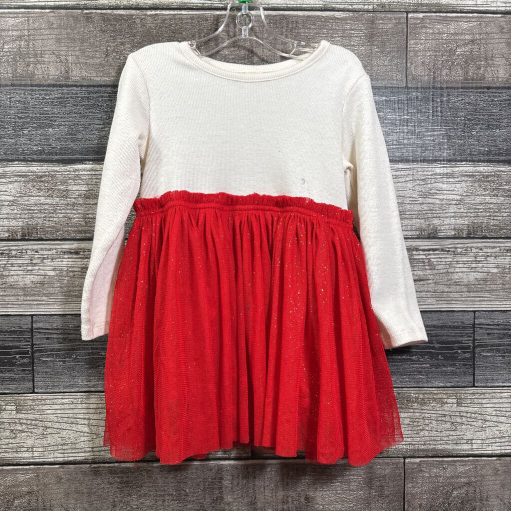 TUCKER + TATE LS COTTON DRESS WITH TULLE SKIRT 18 MO