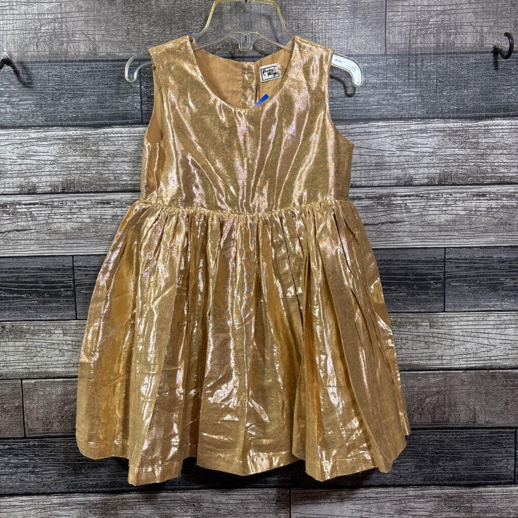 PAISLEY MAGIE SLLESS METALLIC GOLD LINED DRESS 3