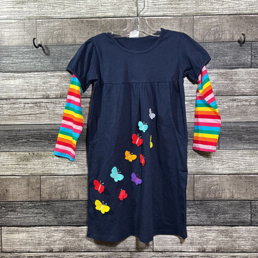 NWT VIKITA LS BUTTERFLY APPLIQUE DRESS 7/8