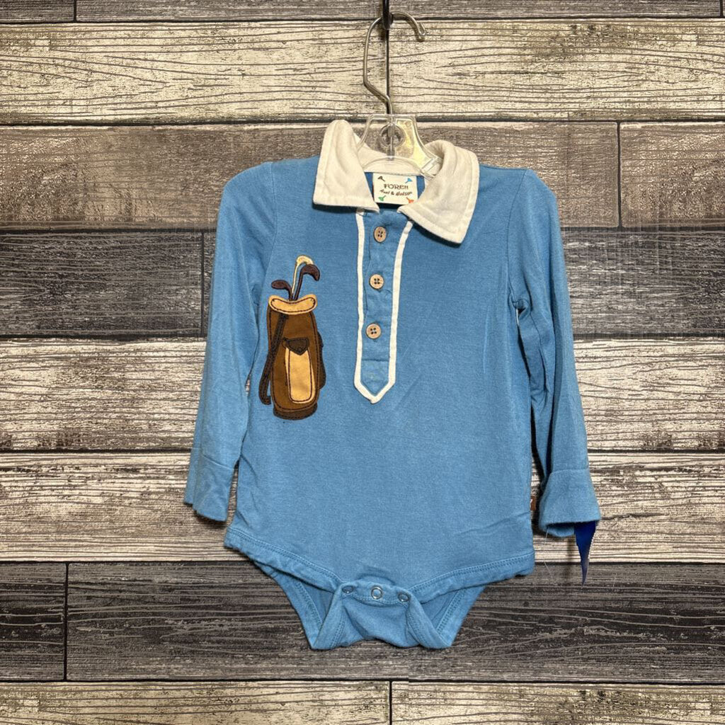 FORE! LS BAMBOO POLO BODYSUIT 3-6 MO
