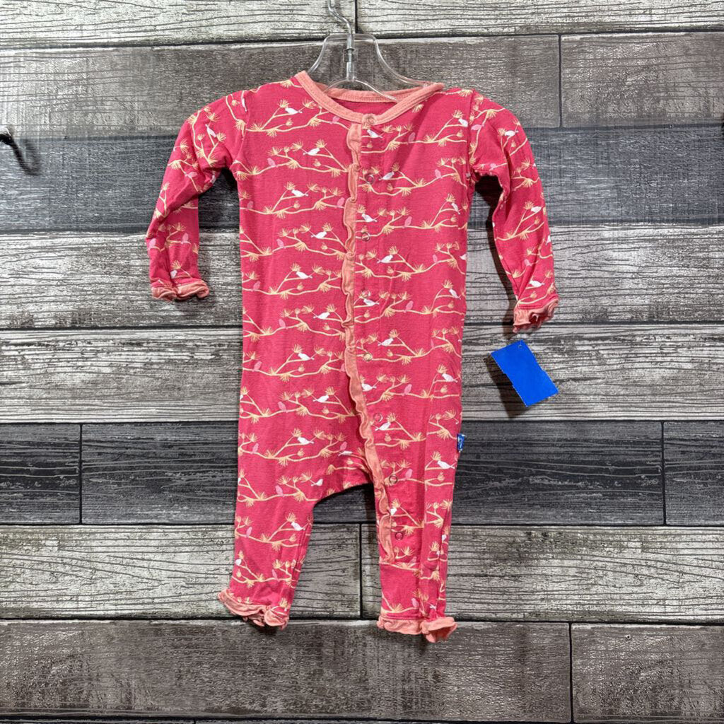 KICKEE PANTS BAMBOO CLASSIC RUFFLE COVERALL 0-3 MO