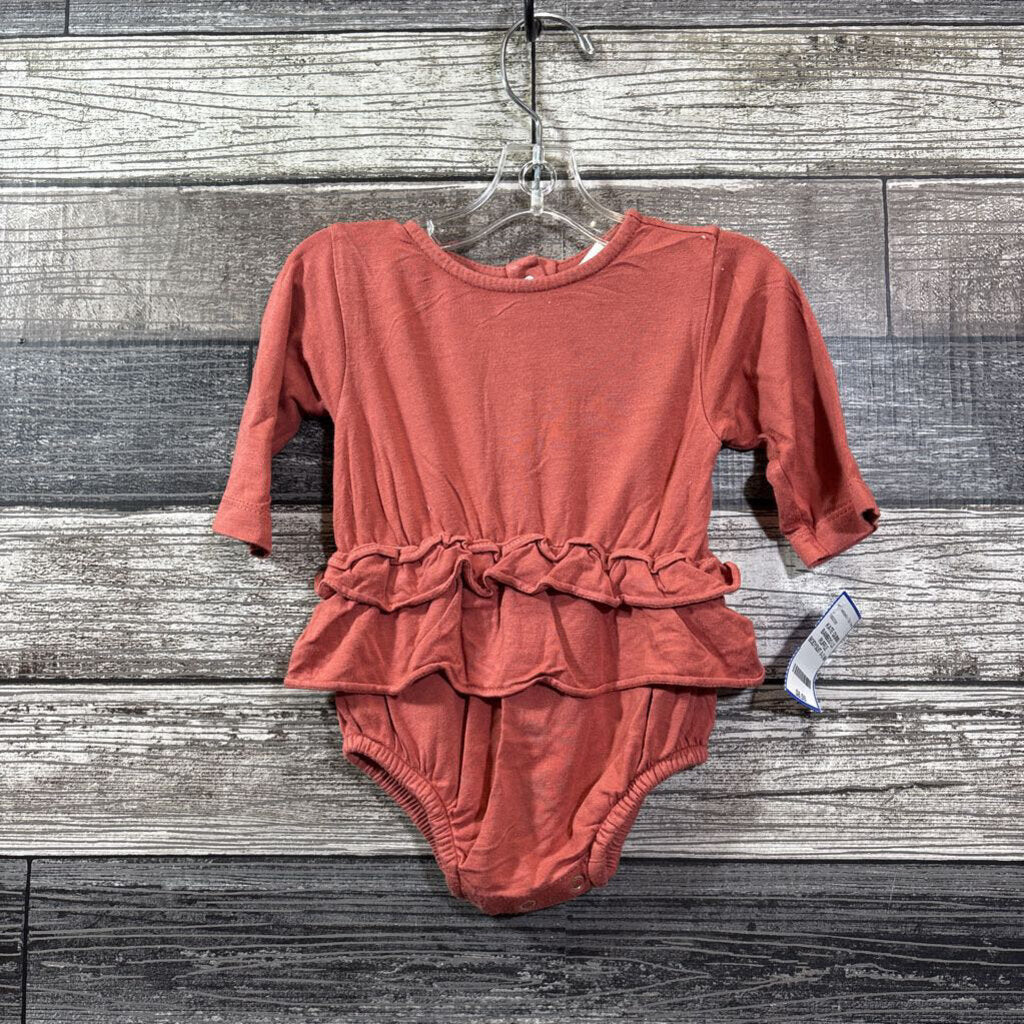 KATE QUINN BAMBOO LS RUFFLE BODYSUIT 0-3 MO