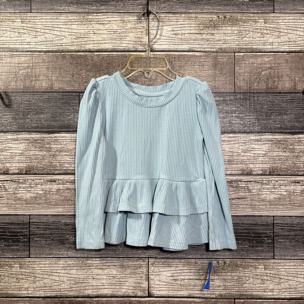 PLAY BY LITTLE SLEEPIES LS RIBBED RUFFLE SHIRT 18-24 MO
