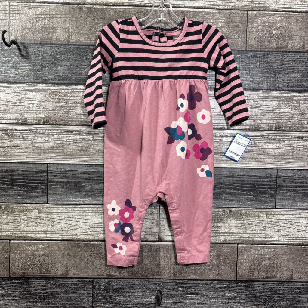 TEA LS COTTON ROMPER 3-6 MO