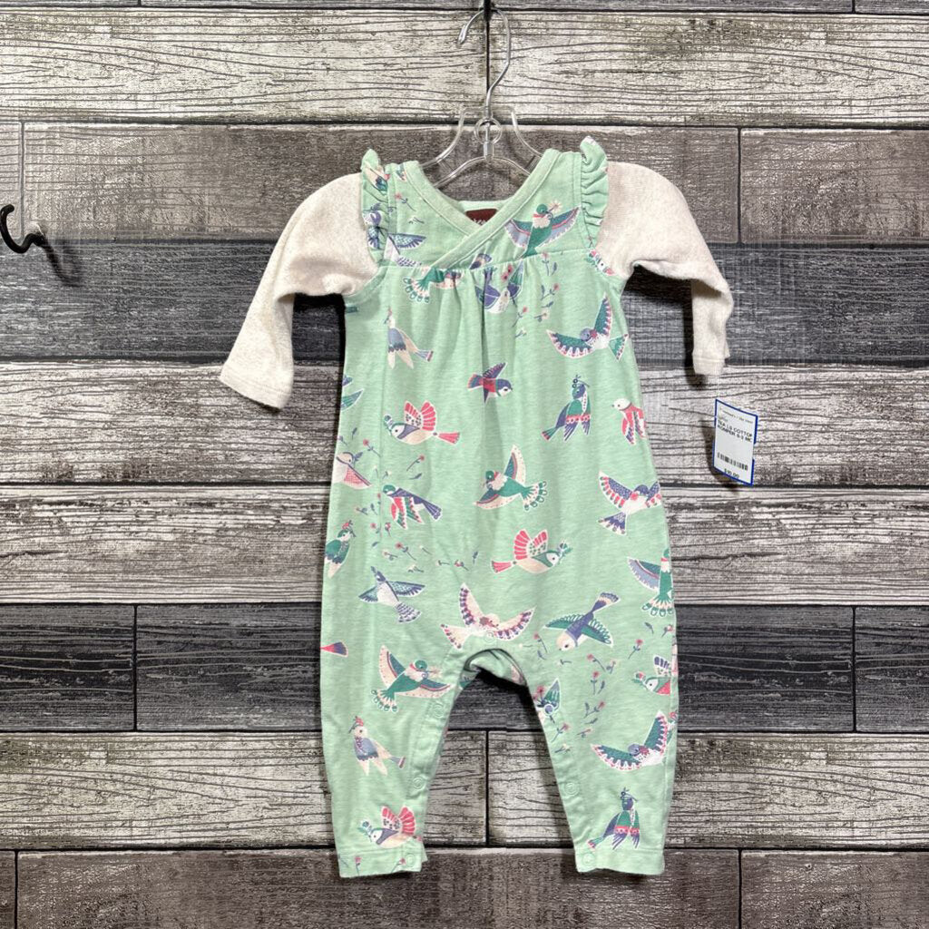 TEA LS COTTON ROMPER 0-3 MO
