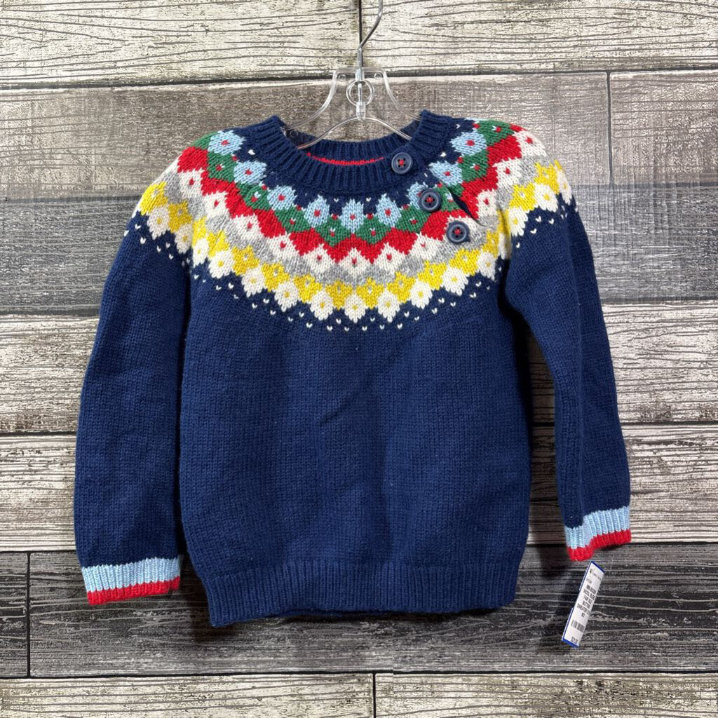 MINI BODEN WOOL BLEND FAIR ISLE BUTTON SWEATER 12-18 MO