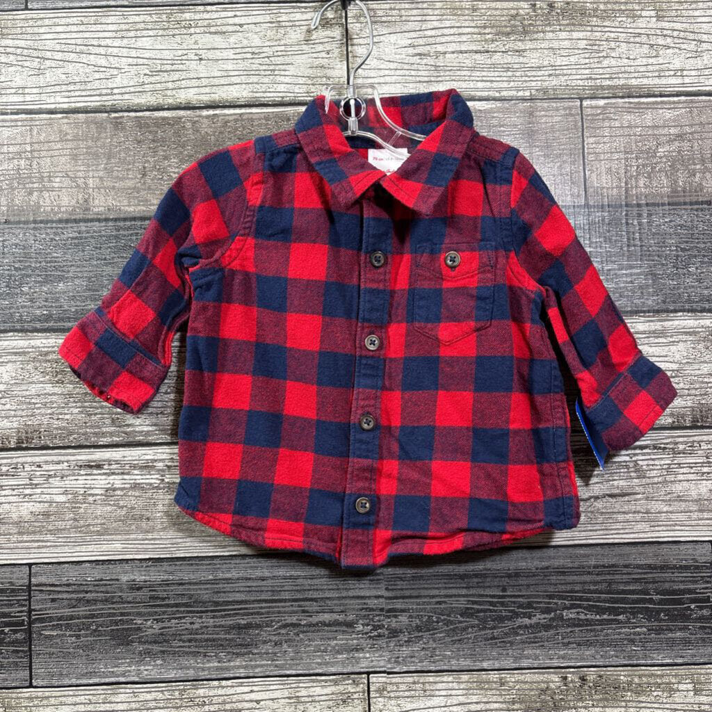 HANNA LS FLANNEL BUTTON DOWN SHIRT 70 / 6-9 MO