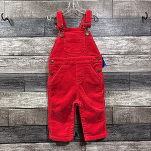 HANNA RED CORDUROY OVERALLS 70 / 6-12 MO