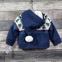 Load image into Gallery viewer, HANNA SHERPA LINED FULL ZIP HOODED SWEATER JACKET 70 / 6-12 MO
