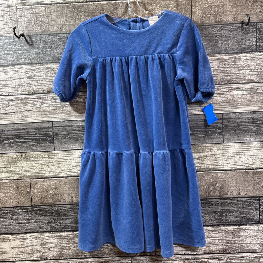 HANNA BLUE VELVET TIERED DRESS 120 / 6-7