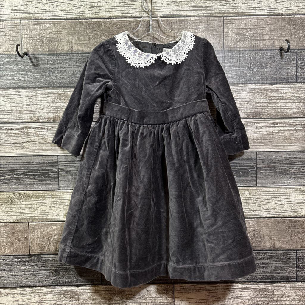 HOPE & HENRY LACE COLLARED LINED VELVET DRESS 4