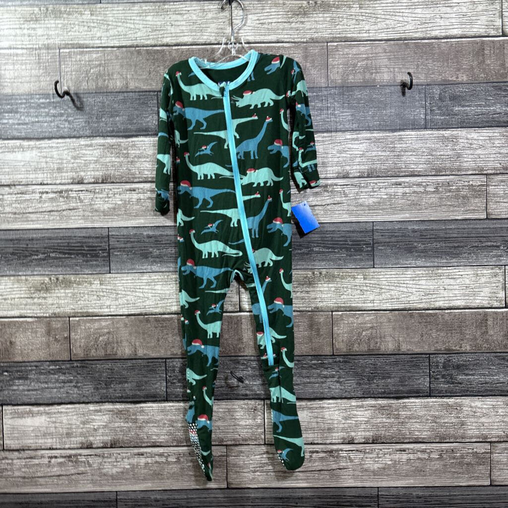 KICKEE PANTS BAMBOO FOOTIE HOLIDAY PJ 18-24 MO