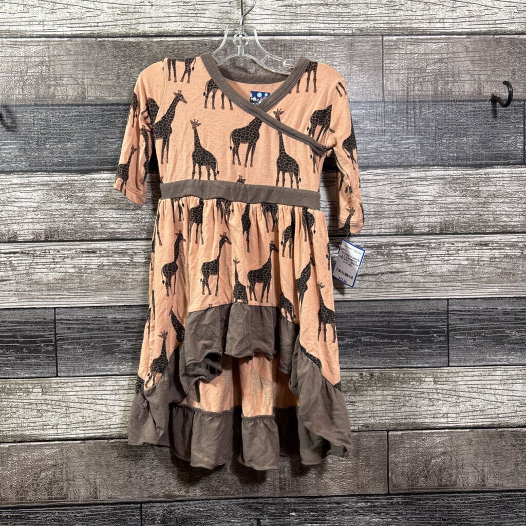 KICKEE PANTS LS BAMBOO GIRAFFE DRESS 6-12 MO