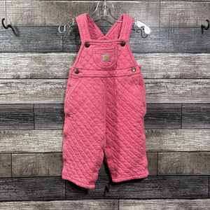 CARHARTT QUILTED COTTON PINK OVERALLS 12 MO