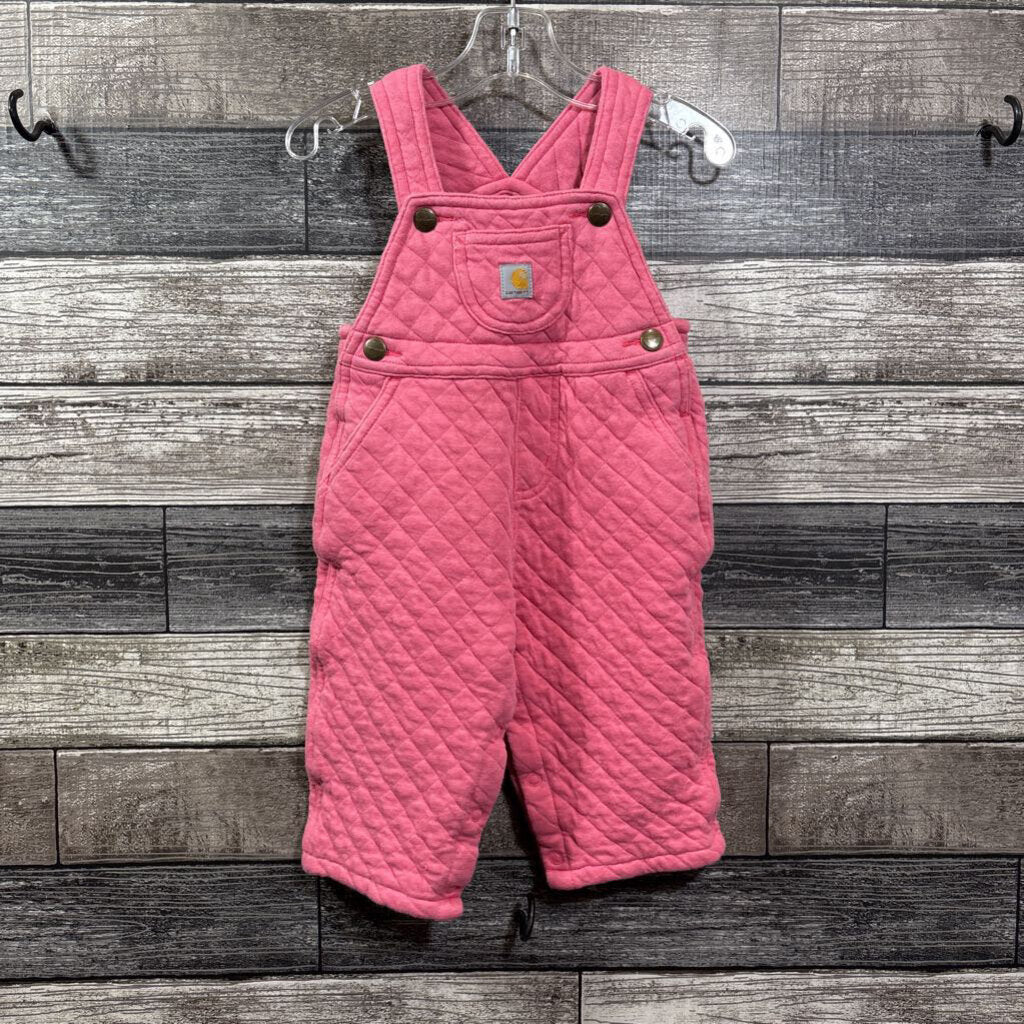 CARHARTT QUILTED COTTON PINK OVERALLS 12 MO