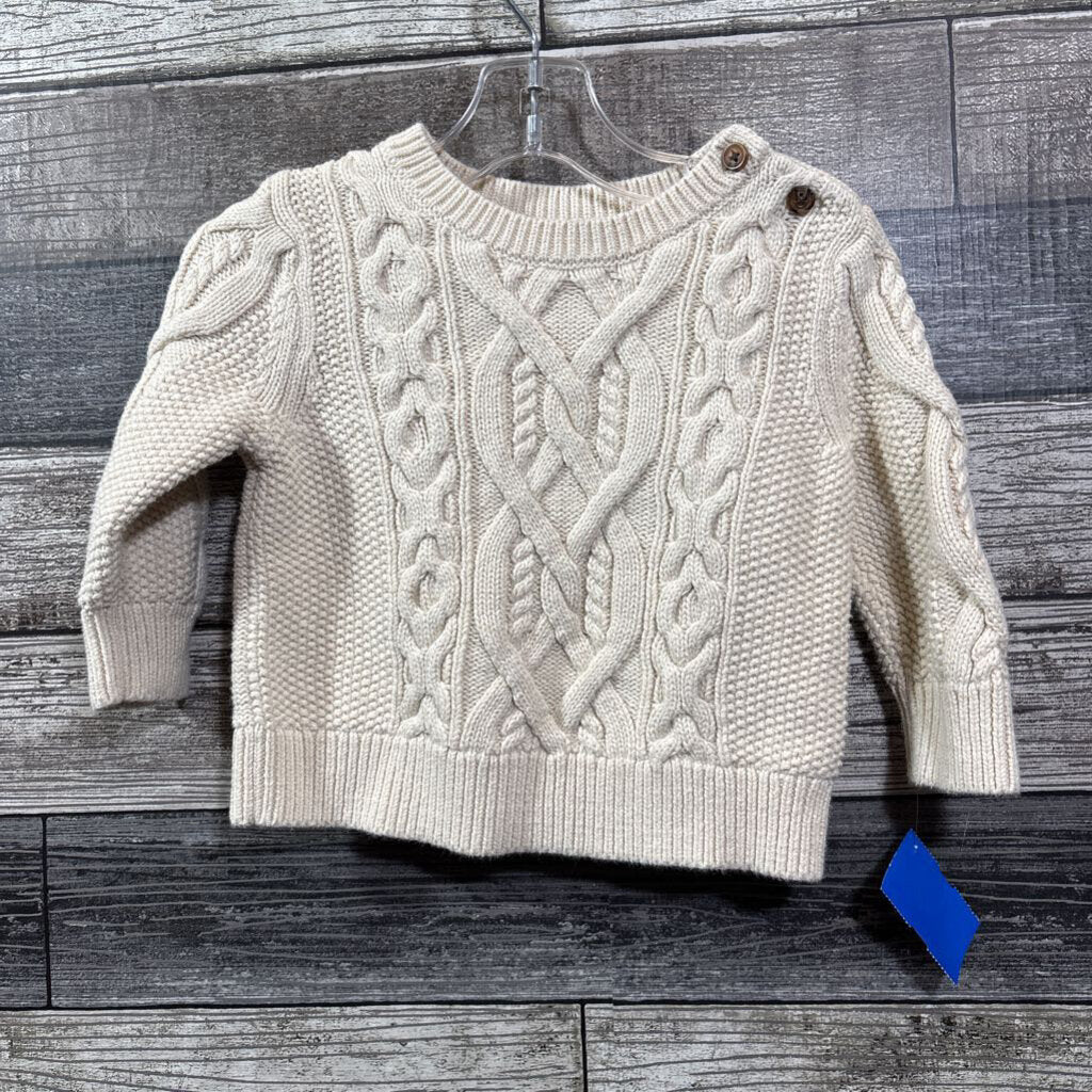 GAP COTTON CABLE KNIT SWEATER 6-12 MO
