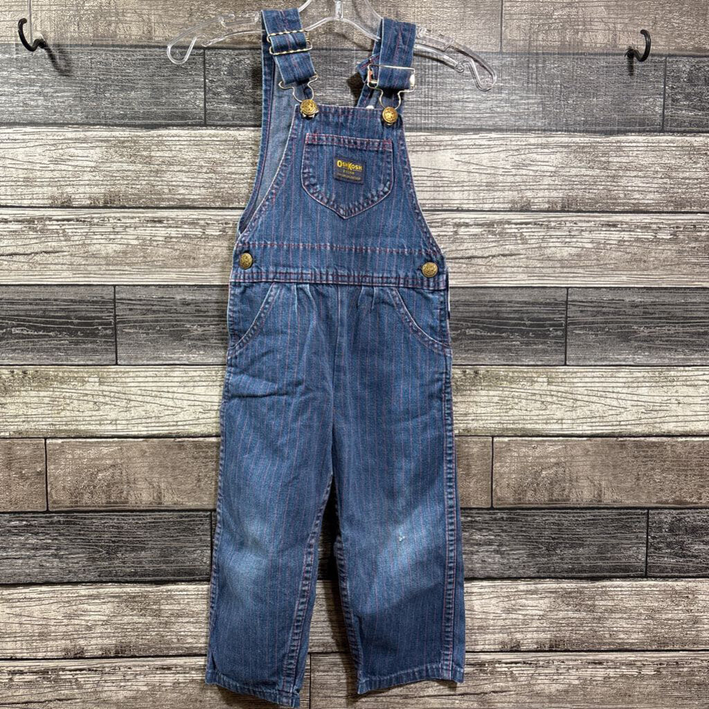 VINTAGE OSHKOSH DENIM PINK STRIPED OVERALLS 3