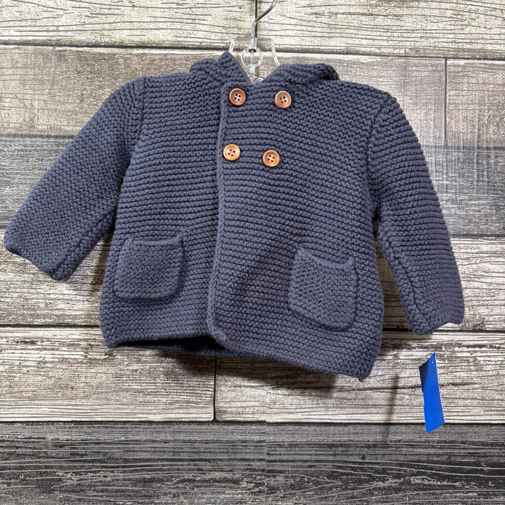 ZARA CABLE KNIT HOODED SWEATER JACKET 3-6 MO