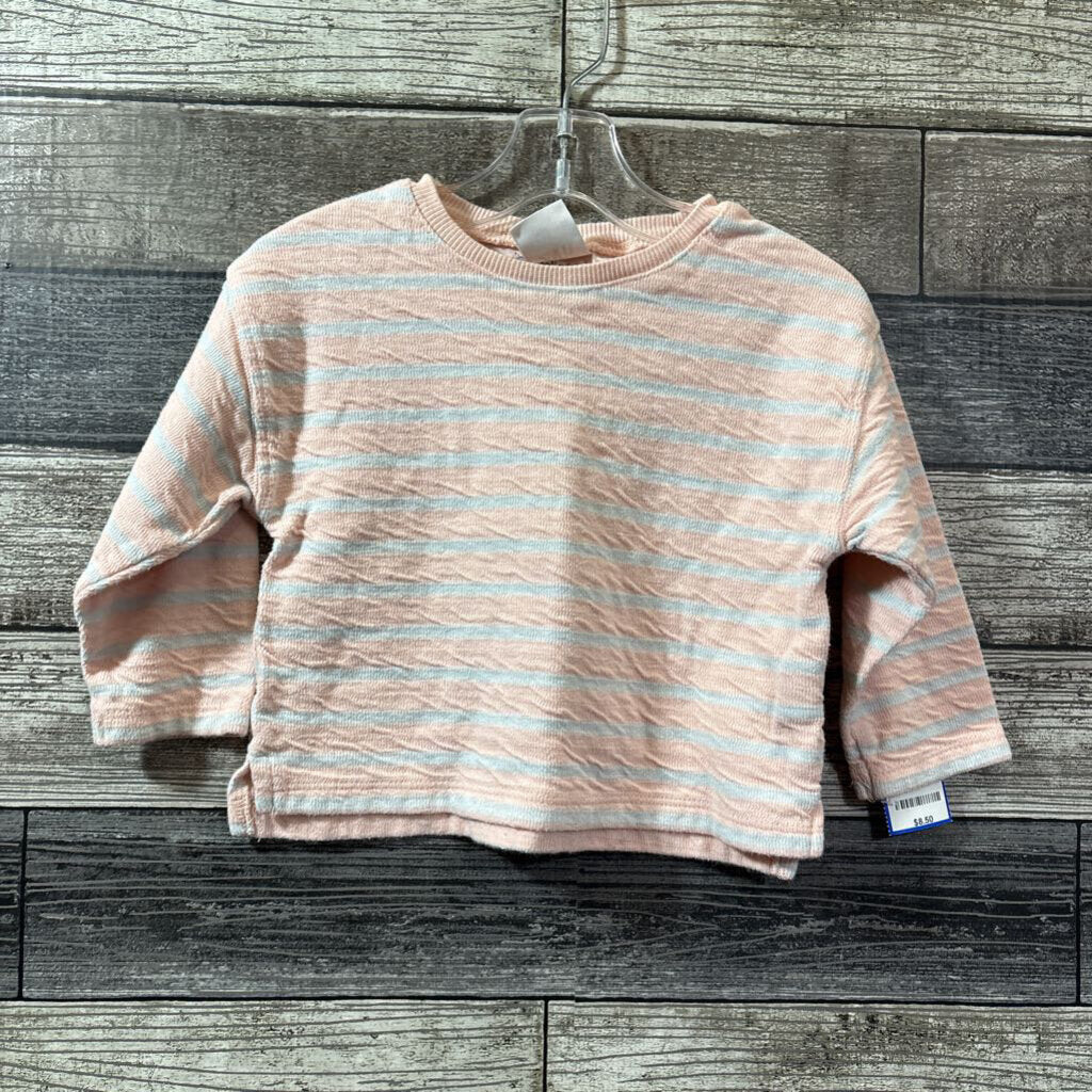 ZARA PINK & GRAY STRIPED SHIRT 2