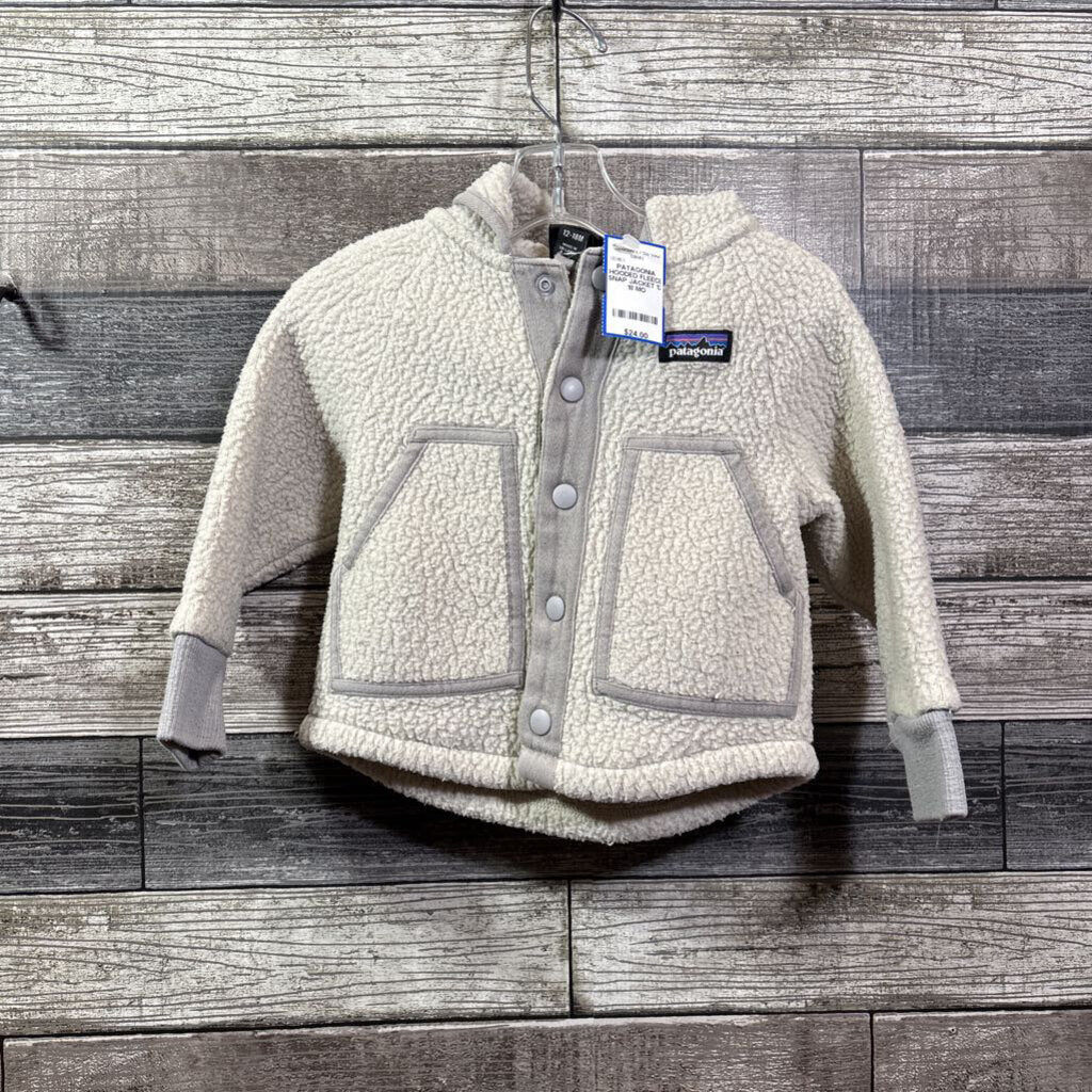 PATAGONIA HOODED FLEECE SNAP JACKET 12-18 MO