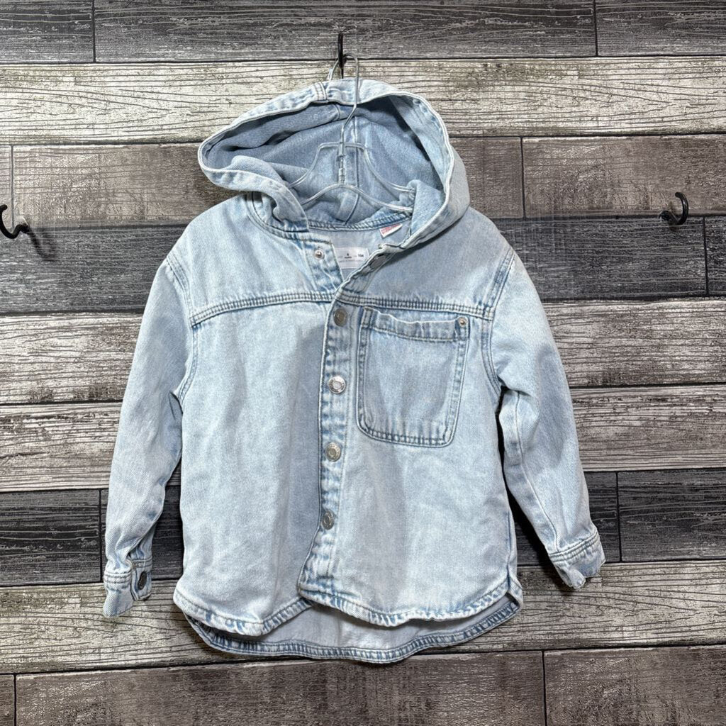 ZARA HOODED SNAP DENIM SHIRT 4