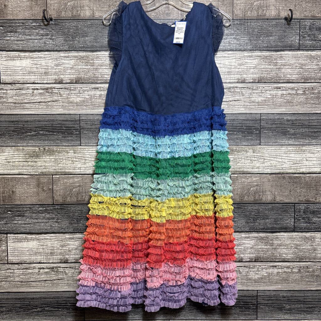 MINI BODEN RAINBOW RUFFLE TULLE PARTY DRESS 11/12
