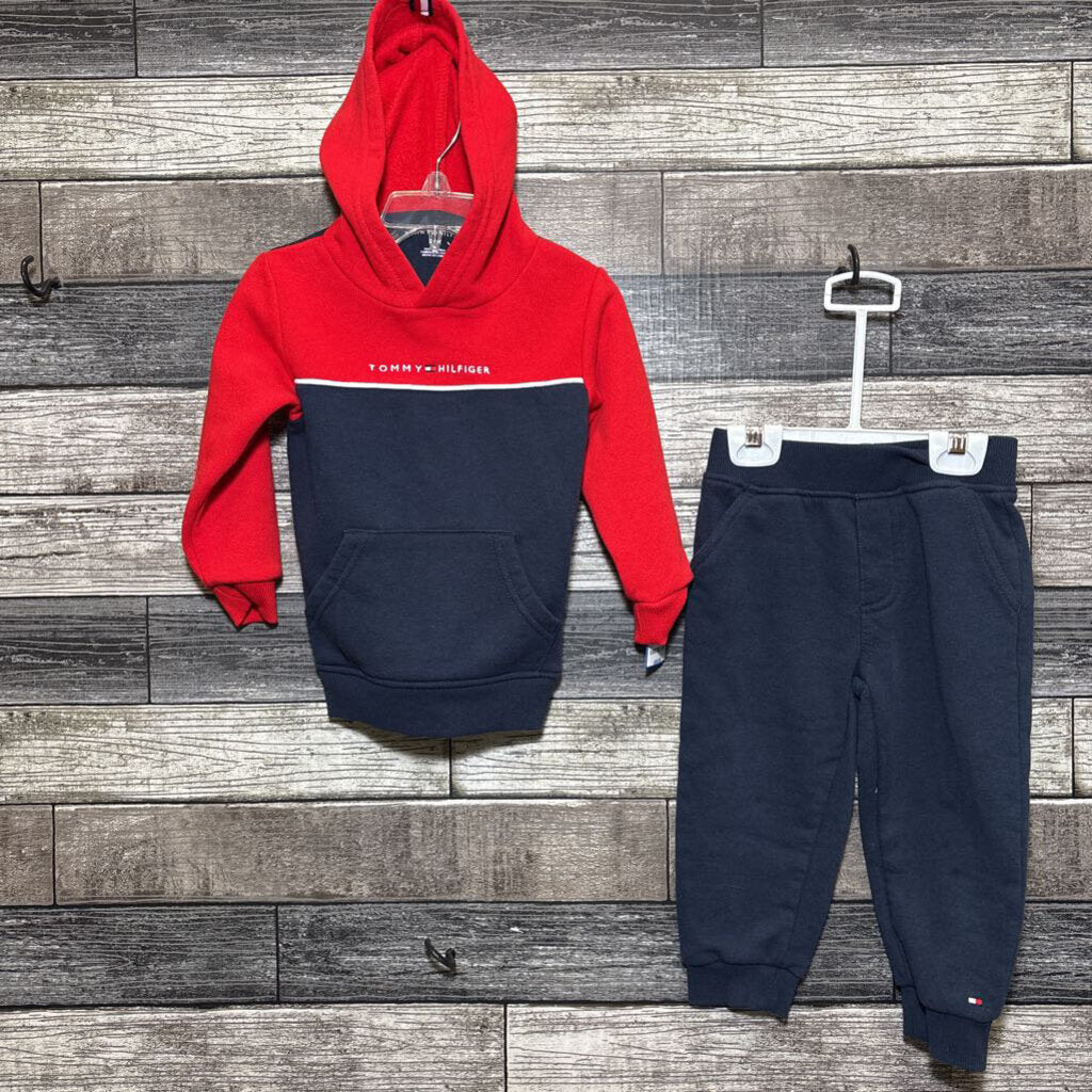 TOMMY HILFIGER 2PC SWEAT SET HOODIE + JOGGERS 2