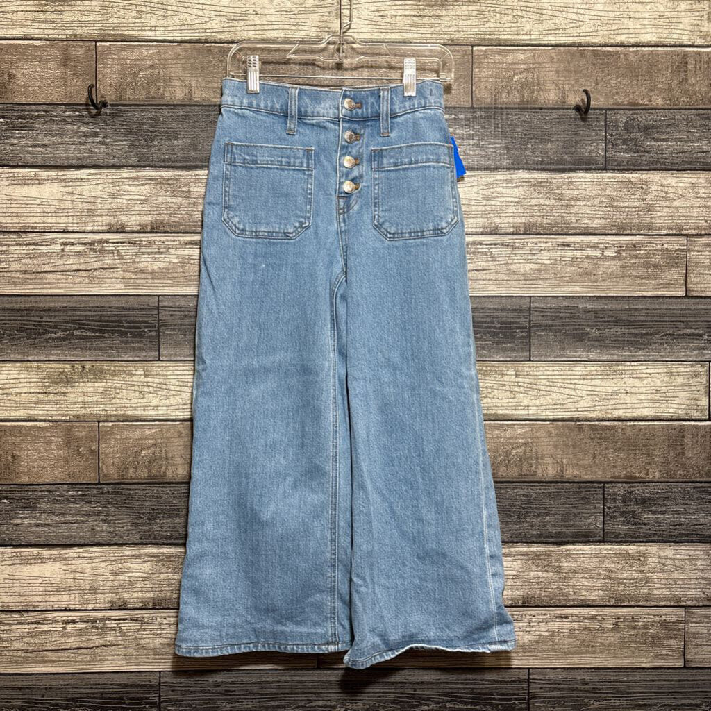 POINT SUR BUTTON FLY WIDE LEG JEANS 10
