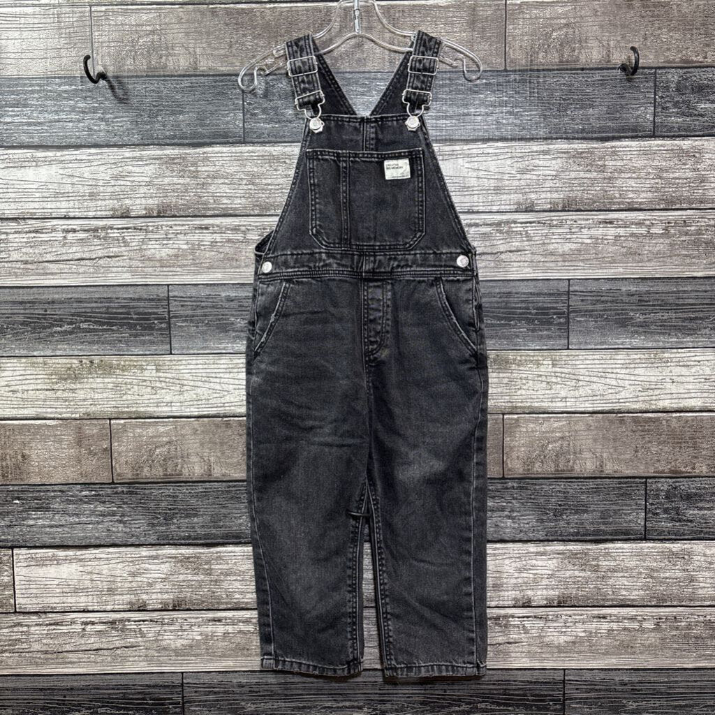 ZARA BLACK DENIM OVERALLS 3/4